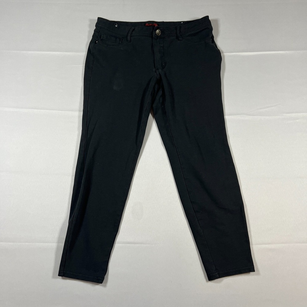 Sapphire Red Crop Pants Women Large Black Stretch Streetwear Low Rise Skinny Leg